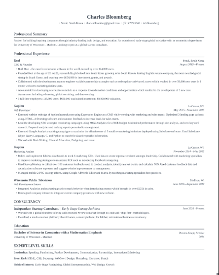 ATS-optimized CV example